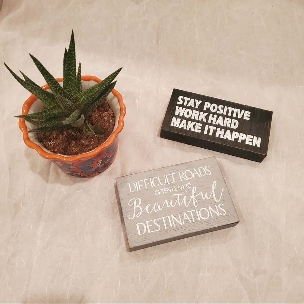 2/$15 Inspirational Block Signs